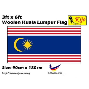 90cm X 180cm Woolen Kuala Lumpur Flag